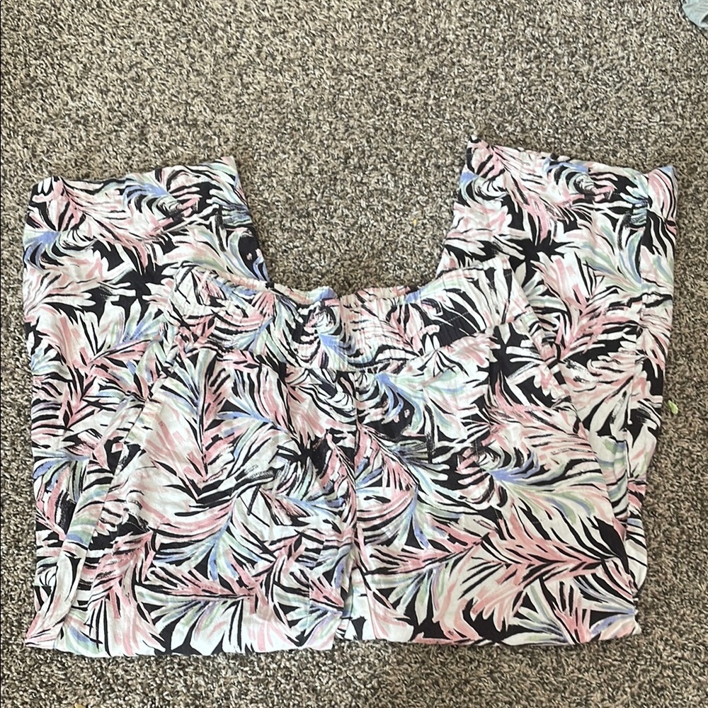 Land N Sea Tropical Print Wide Leg Pants